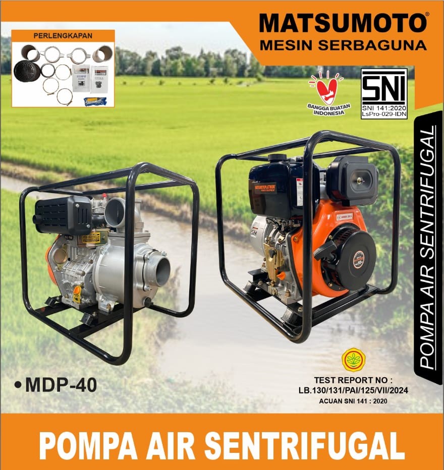 Mesin Pompa Air Alkon solar diesel Water pump Matsumoto MDP 40 Crop