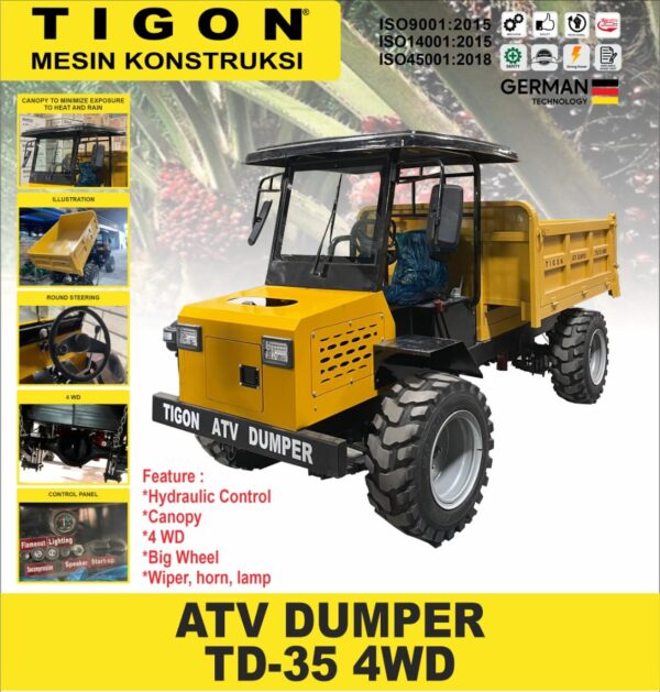 Tigon ATV Dumper TD-35 4WD (Mesin Konstruksi & Pertanian)